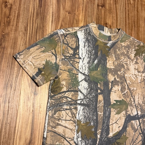 Fleece Factory men’s medium shirt sweatshirt short sleeve camo brown green nwot - Picture 3 of 7